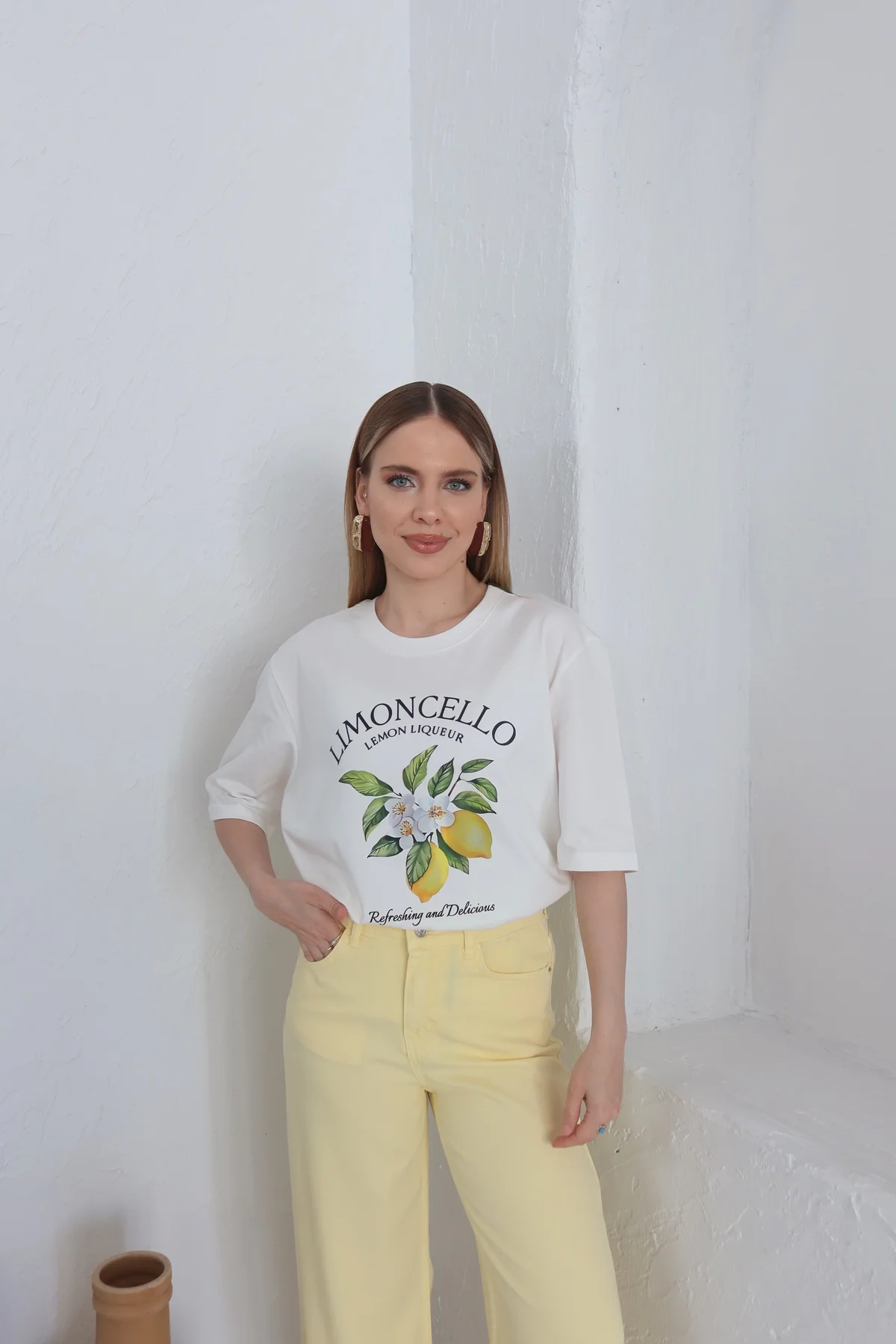 Limonlu Baskılı Tişört  